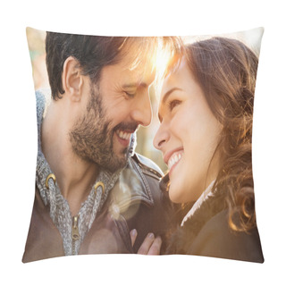 Personality  Loving Couple Outdoor Smiling Pillow Covers