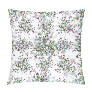 Personality  Wildflowers Floral Botanical Flowers. Watercolor Background Illustration Set. Seamless Background Pattern. Pillow Covers