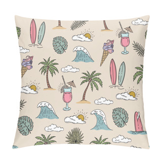 Personality  Summer Icon, Hand Drawn Illustration. Pillow Covers