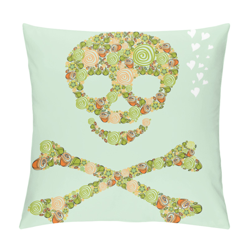 Personality  The skull of the flowers pillow covers