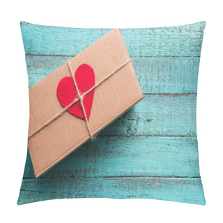 Personality  Gift Box With Red Heart  Pillow Covers