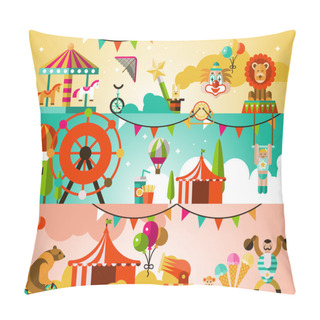 Personality  Circus Performance Background Pillow Covers