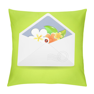 Personality  Envelope With Flowers. Vector Illustration. Pillow Covers