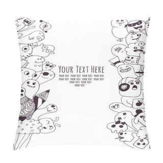 Personality  Funny Doodle Vector Pillow Covers