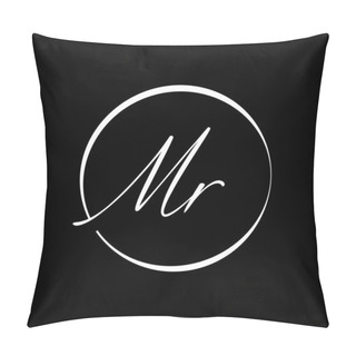 Personality  Initial MR Letter Logo Design Vector Template. Abstract Letter MR Logo Design Pillow Covers