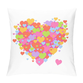 Personality  Colorful Heart Shapped Symbol Valentine Background Pillow Covers
