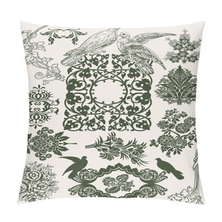 Personality  Flower Vintage Royal Design Elements And Doves. Pillow Covers