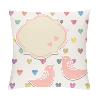 Personality  Seamless Colorful Love Pattern With Birds Pillow Covers