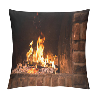 Personality  Fire In Fireplace Pillow Covers