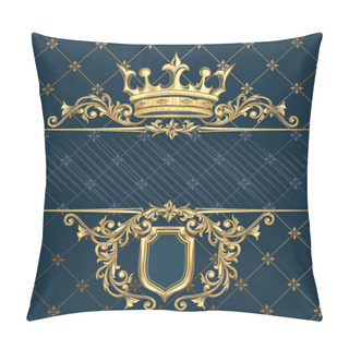 Personality  Retro Decorative Crown And Shield Pillow Covers