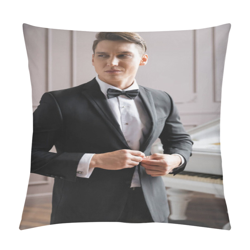 Personality  Elegant Man Buttoning Jacket At Home  Pillow Covers
