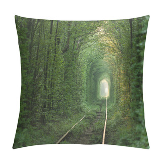 Personality  Green Tunnel. Pillow Covers