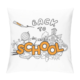 Personality  Back To School Doodles - Hand-Drawn Vector Illustration Pillow Covers