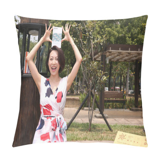 Personality  **TAIWAN OUT**Japanese Singer Yo Hitoto Poses For Advertising Portraits In Taipei, Taiwan, 29 May 2018. Pillow Covers