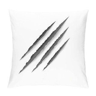 Personality  Claws Scratches. Vector Scratch Set Isolated On Gray Background. Pillow Covers