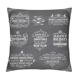 Personality  Vector Christmas Chalboard Labels Pillow Covers