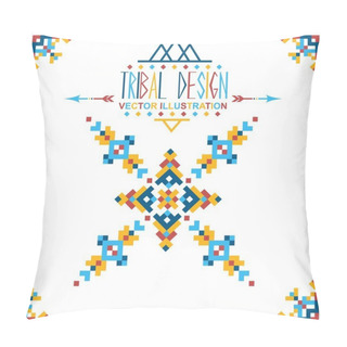 Personality  Geometric Hipster Tribal Bright Pixel Design. Vector Illustration Pillow Covers