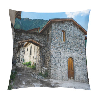 Personality  Typical Old Stone House In Mestia, Georgia Pillow Covers