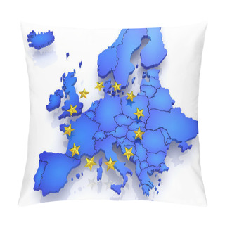 Personality  Three-dimensional Map Of Europe. Pillow Covers