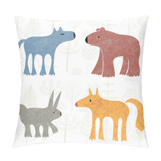 Personality  Forest Animals Set Pillow Covers