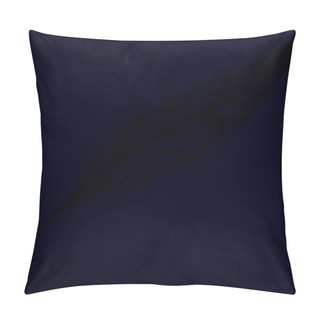 Personality  Vector Freehand Drawing Of Dark Bird Feather Pillow Covers