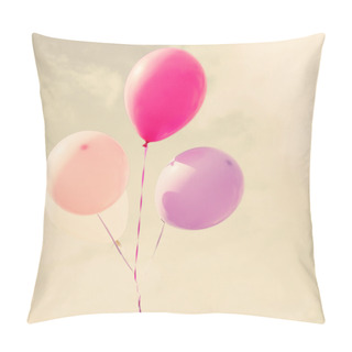 Personality  Colorful Balloons Over Vintage Sky Pillow Covers