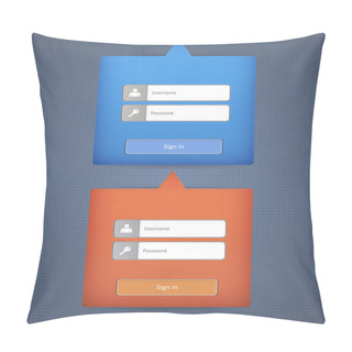 Personality  Template Login Form. Vector Pillow Covers