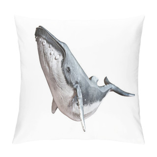 Personality  Humpback Whale On An Isolated White Background. Pillow Covers