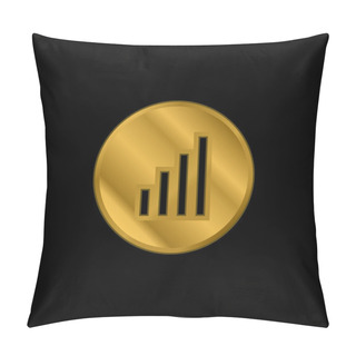 Personality  Bars Graphics Gold Plated Metalic Icon Or Logo Vector Pillow Covers