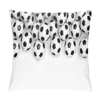 Personality  Pile Of Classic Soccer Balls Isolated On White With Copy-space Pillow Covers