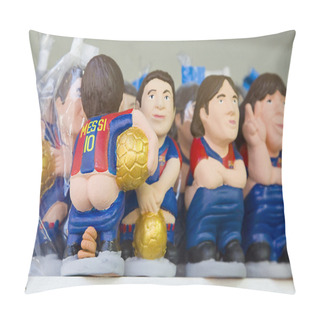 Personality  Caganers Of Leo Messi At Santa Llucia Fair, Barcelona Pillow Covers