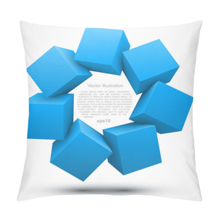 Personality  Blue Cubes 3D Pillow Covers