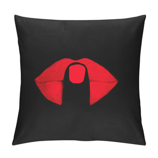 Personality  Finger On Red Lips Pillow Covers