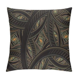Personality  Intricate Abstract Fractal. Colorful Floral Pattern With Circles And Curves Pillow Covers