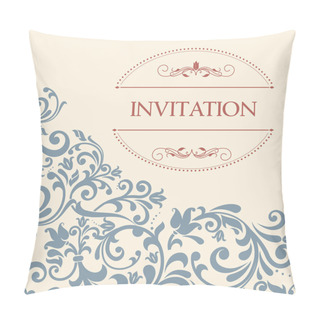 Personality  Vintage Greeting Card, Invitation With Floral Ornaments, Beautif Pillow Covers