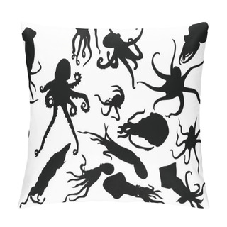 Personality  Squid And Octopus Silhouettes Pillow Covers