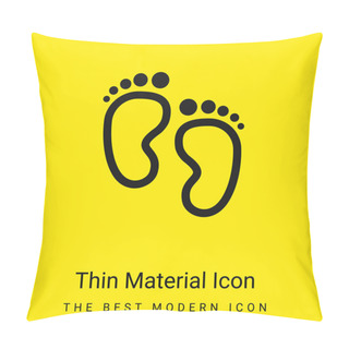 Personality  Baby Footprints Minimal Bright Yellow Material Icon Pillow Covers