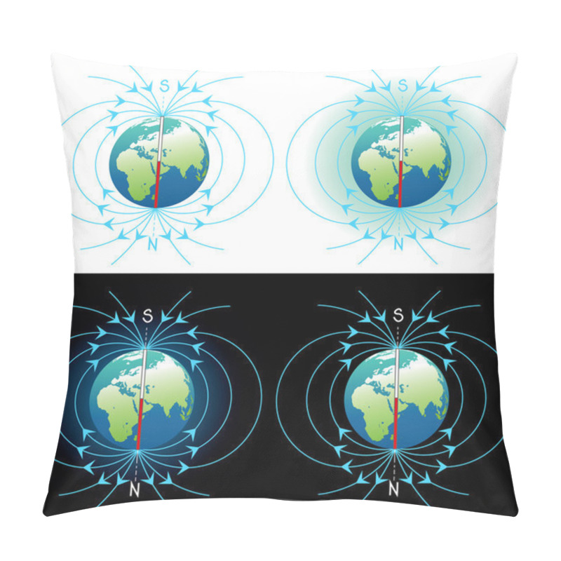 Personality  Magnetic Field Of Earth Pillow Covers