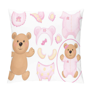 Personality  Bear Girl And Baby Clothing Pillow Covers