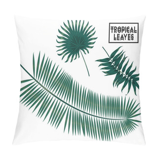 Personality  Tropical Branches, Leaves On White Background, Palm Tree Leaves Isolated Pillow Covers