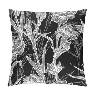 Personality  Seamless Floral Background With Carnation Pillow Covers