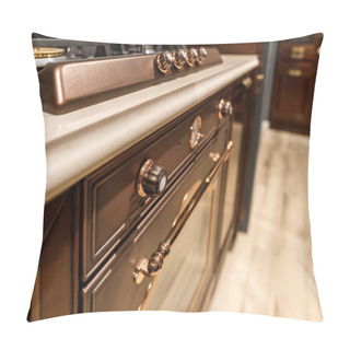 Personality  Close-up Vie Of Stove And Oven In Renovated Kitchen Pillow Covers