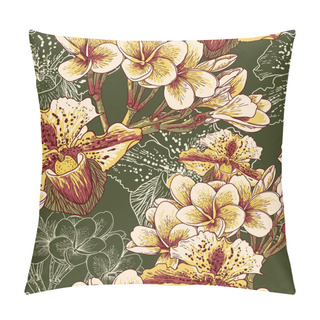 Personality  Seamless Floral Pattern With Exotic Flowers Pillow Covers