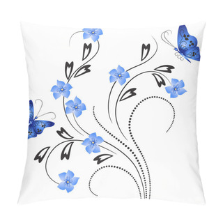 Personality  Flower Ornament With Butterfly Pillow Covers