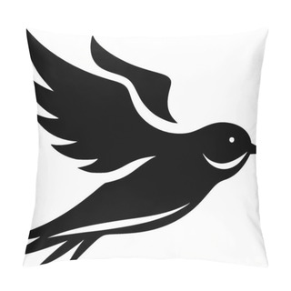 Personality  Birds - Black And White Vector Illustration Pillow Covers