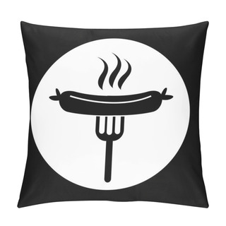 Personality  Sausage Grilled With Fork Icon Pillow Covers