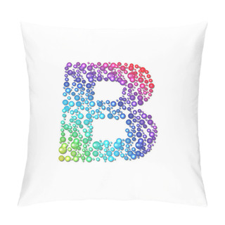 Personality  Circle Rainbow Letter B Pillow Covers