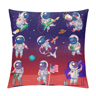 Personality  Set Of Cute Astronauts In Space Pillow Covers