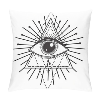 Personality  Vector Illustration Of An All-Seeing Occult Or Masonic Eye Pillow Covers
