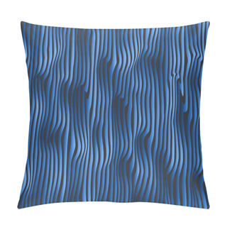 Personality  Phantom Deep Blue Gradient Dramatic Mesmerizes Background, Vertical Irregular Lines Paint Drips Pillow Covers